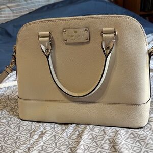 kate spade cream dome satchel with gold hardware